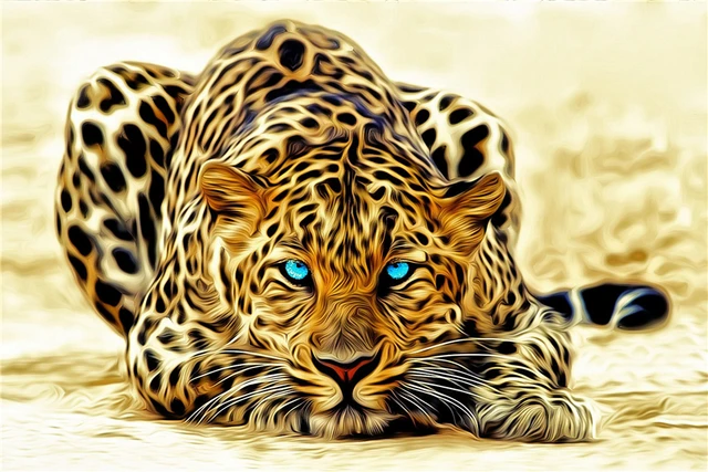 Custom Canvas Art Big Stunning Leopard Poster Leopard Wallpaper