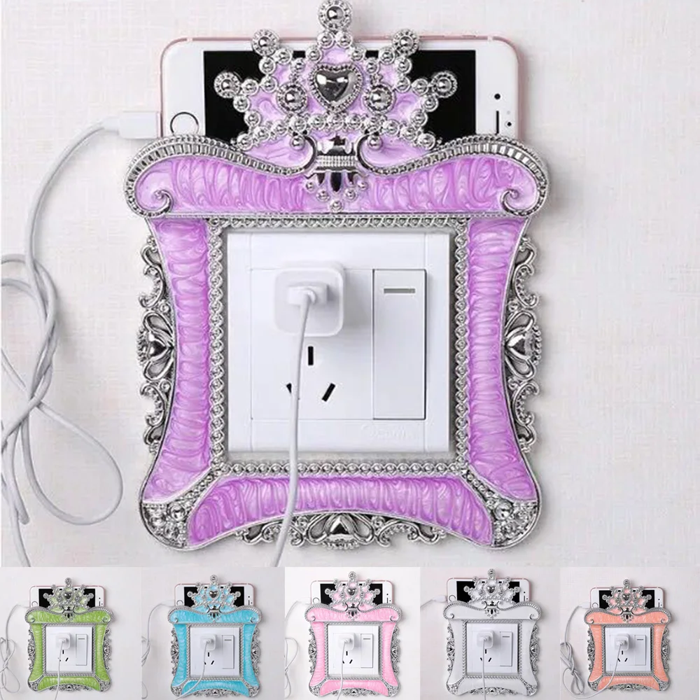 

Fashion Wall Socket Sticker Mulit-Color Wall Socket Stickers With Stander Phone Charging for Home Decorations Plastic Sticker