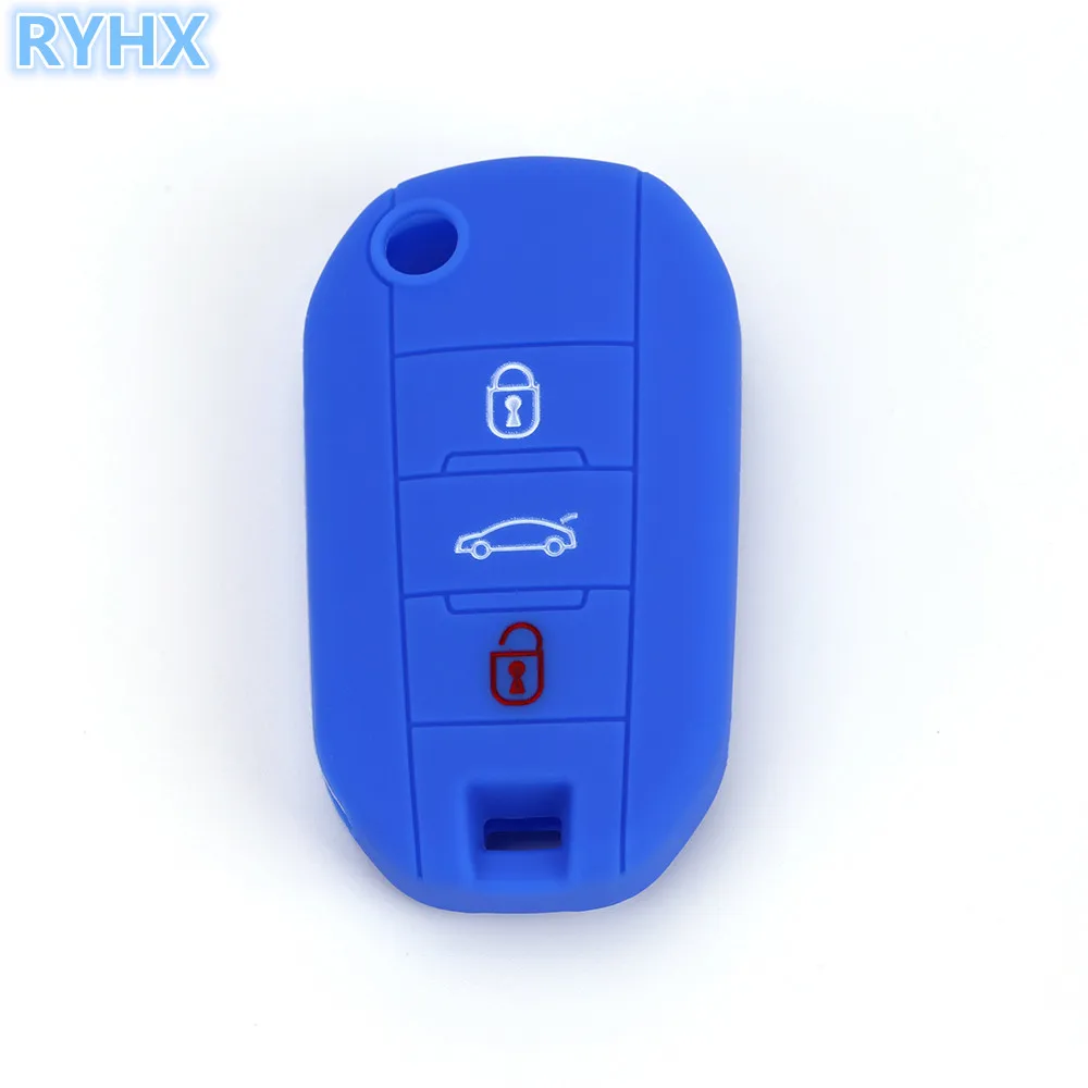 

New Arrival 3 Buttons Silicone Car key Cover for Peugeot 3008 208 308 508 408 2008 Auto Key Case Holder Skin Car Accessories
