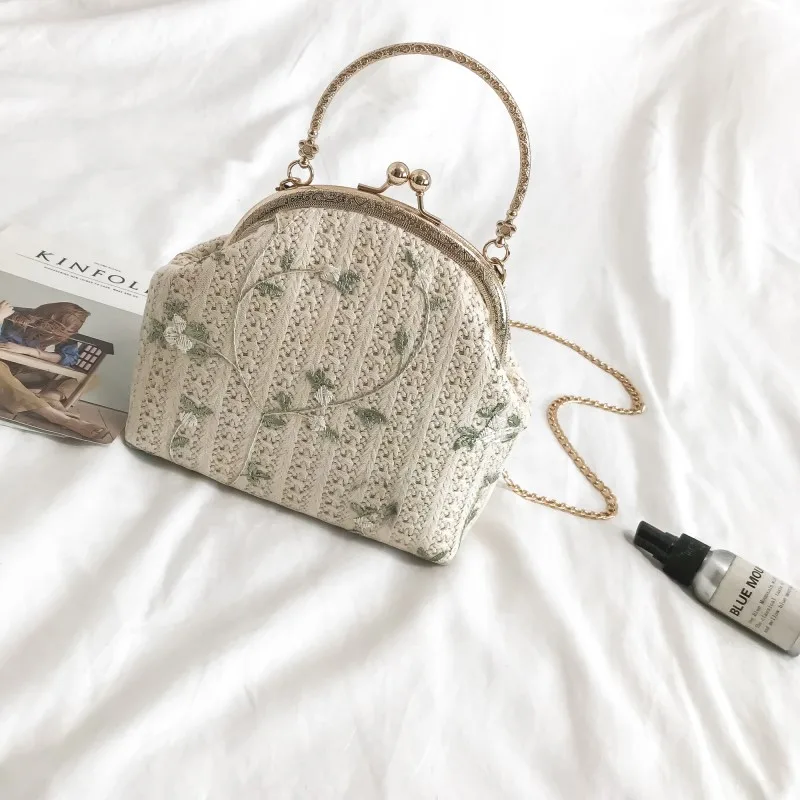 YBYT новые модные соломенные сумки для женщин маленькая сумочка Летний стиль цепочка с ракушкой сумка кошелек повседневная женская сумка