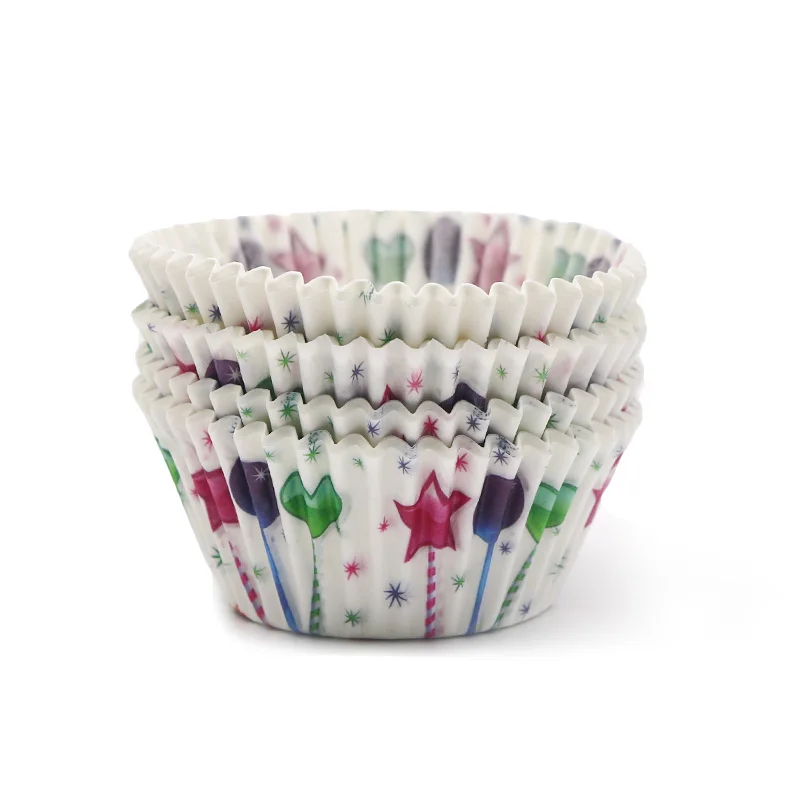 1Set Paper Cupcake Mold Muffin Cupcake Paper Cups Tray Case Baking