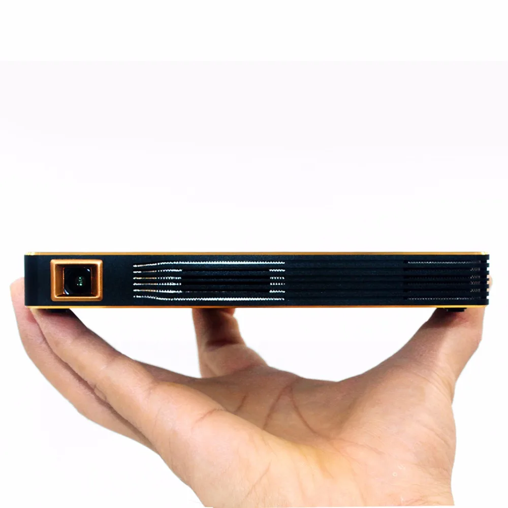 Portable bright golden DLP Mini Wifi Bluetooth remote control Projector Connect With font b Iphone b
