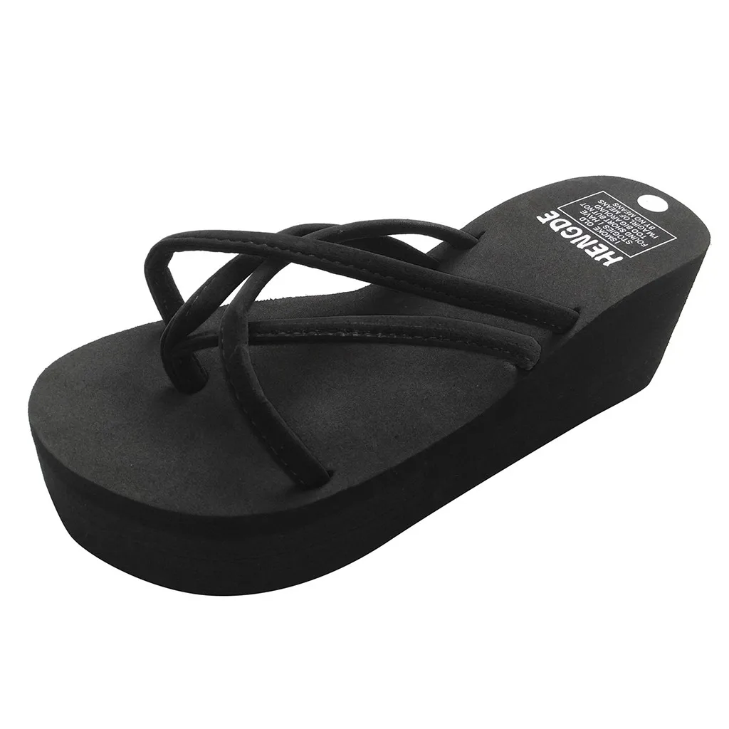 

Summer Women Thick Bottom Sandals Non-Slip Flip Flops Sandal Beach Slippers fashion Wedges Round Toe slipper shoe outside Apr 26