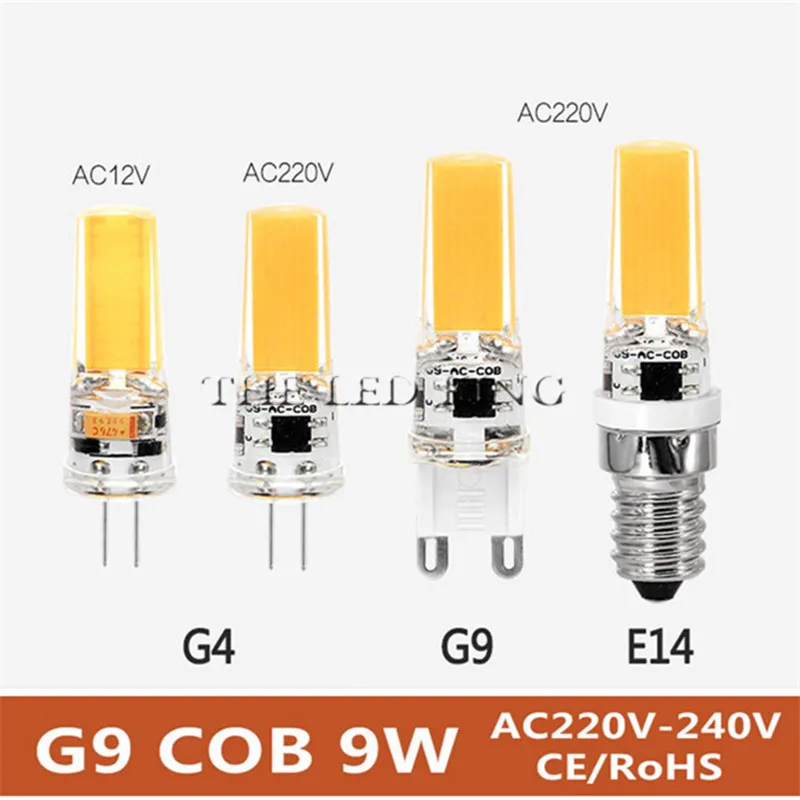 

Super Bright G9 Bulbs Light Dimmable Led Warm/White 220V 7W 10W 15W LED G9 COB LED lamp light G4 AC DC 12V led Spotlight