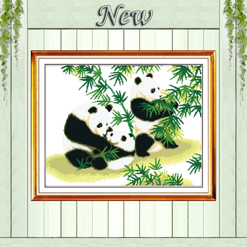 

Panda national treasure animals Chinese style Counted Print on canvas DMC Embroidery Sets 14CT 11CT Cross Stitch Needlework Kits