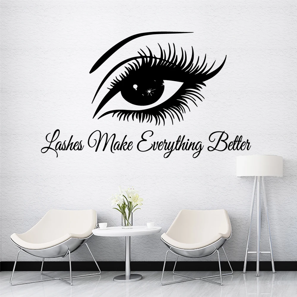 

Modern Beautiful Lash Wall Art Sticker Modern Wall Decals Quotes Vinyls Stickers For Children's Room removable mural