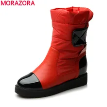 MORAZORA 2017 New fashion snow boots woman down warm ankle boots women winter thick fur inside