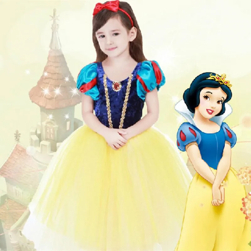 

2016 Children's Snow White Princess Dress Girls' Dresses Children's Clothing Costume Dress Up Cosplay Christmas Tutu Baby Cloth