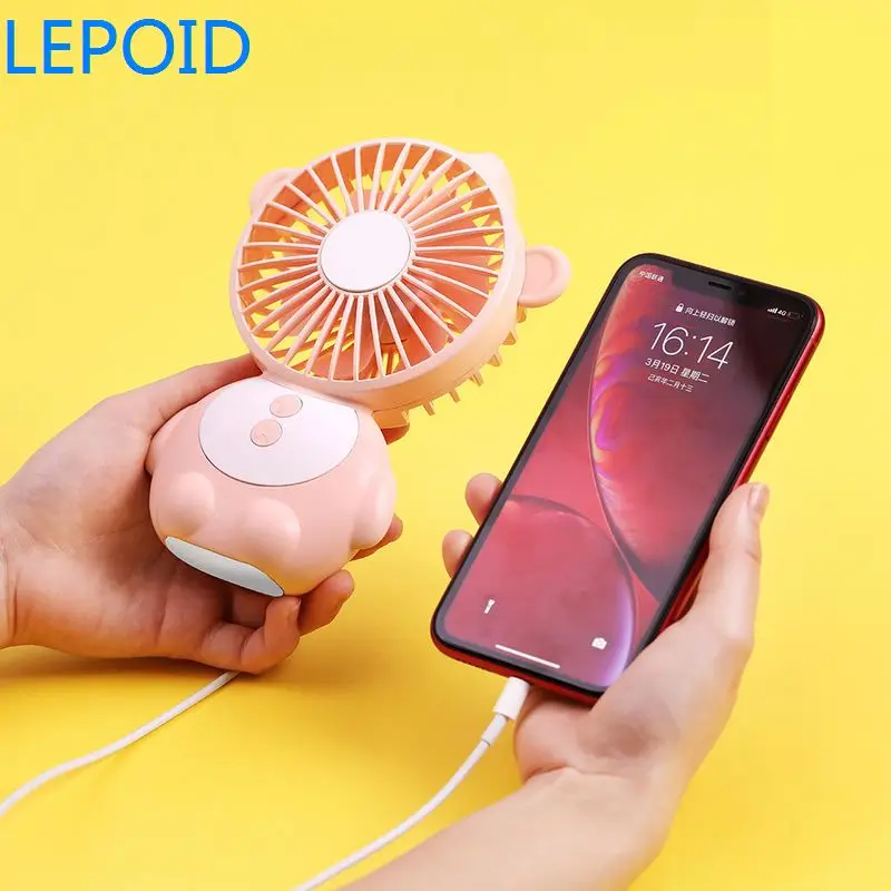 

Lepoid Mini Handheld Fan Portable Personal Power Bank Office Outdoor Household Travel USB Rechargeable Tabel Light Summer Cooler