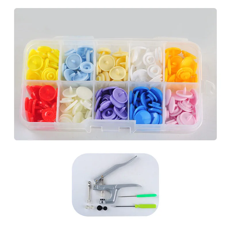 

1 set Press pliers tools for T3 T5 T8 Kam Button snap fasteners Pliers 10 boxex 50 sets T5 Plastic Resin Press Stud Cloth Diaper