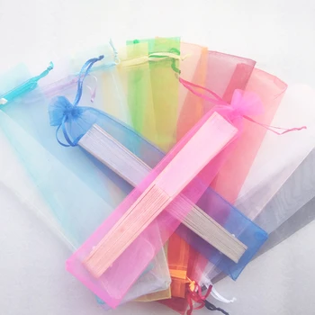 

Colored organza gift bags for hand fan gift packaging 50 pcs