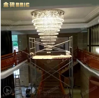 

Crystal chandelier round modern minimalist Duplex staircase chandelier villa living room chandelier restaurant chandelier
