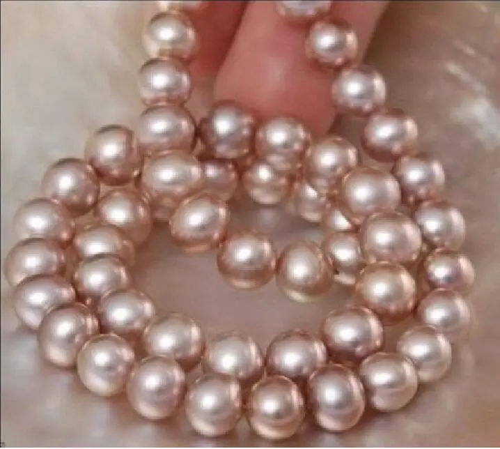 

18"10-11MM SOUTH SEA GENUINE LAVENDER PEARL NECKLACE 14K GOLD CLASP (9.13)