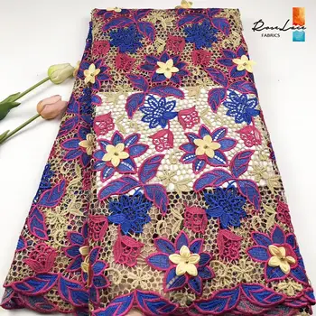 

Water Soluble Style 3D Flower Applique With Beads Fabric Latest Fashion French Indian Beaded Bridal Wedding Dress Cord Material