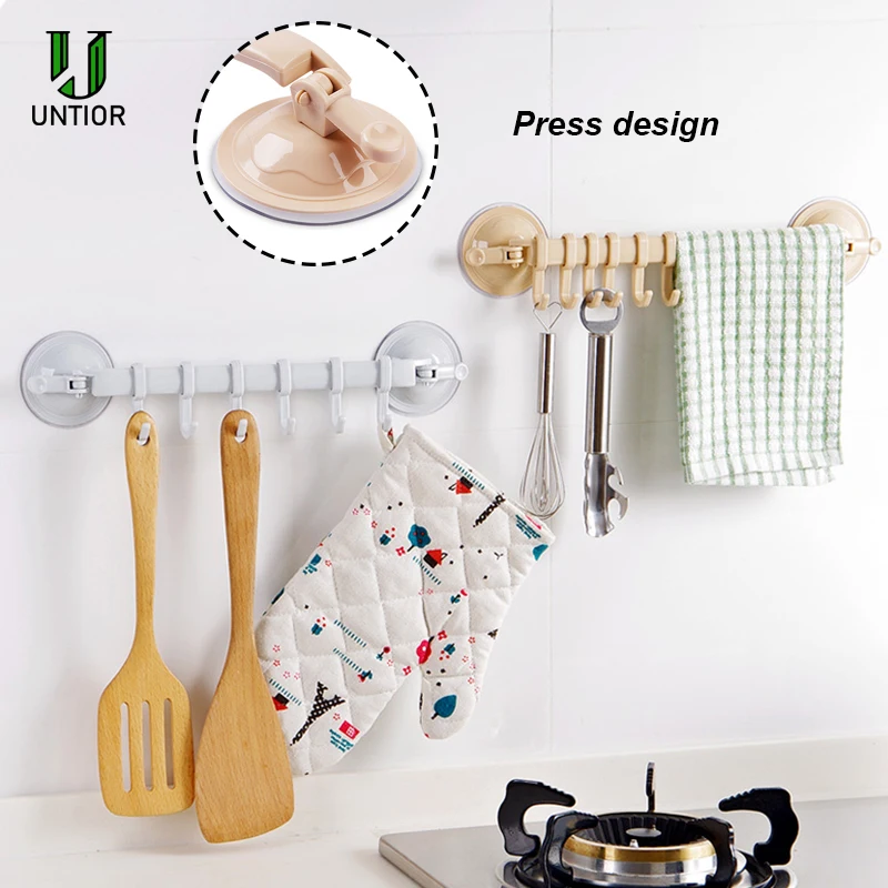 Gecko Wall Hook Hanger With 4 Strong Suction Cup For Kitchen Bathroom Accesso BW 