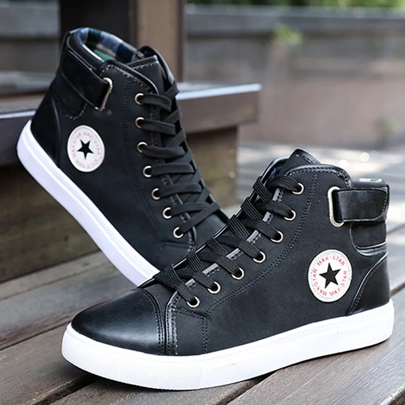 Мужская обувь Sapatos Tenis Masculino Мужские осенне зимние кожаные ботильоны со шнуровкой