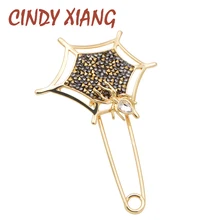 CINDY XIANG 2018 nueva moda broches con forma de araña para las mujeres de Color de broches grandes dama abrigo temperamento accesorios de recepción