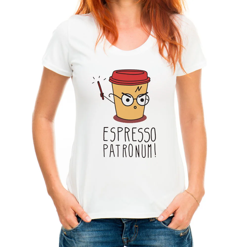 Creative Funny Cute Coffee cup design T Shirt Novelty Cartoon Printed T