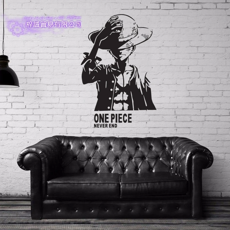 Luffy ONE PIECE Настенная Наклейка Декор для дома декоративное украшение Аниме