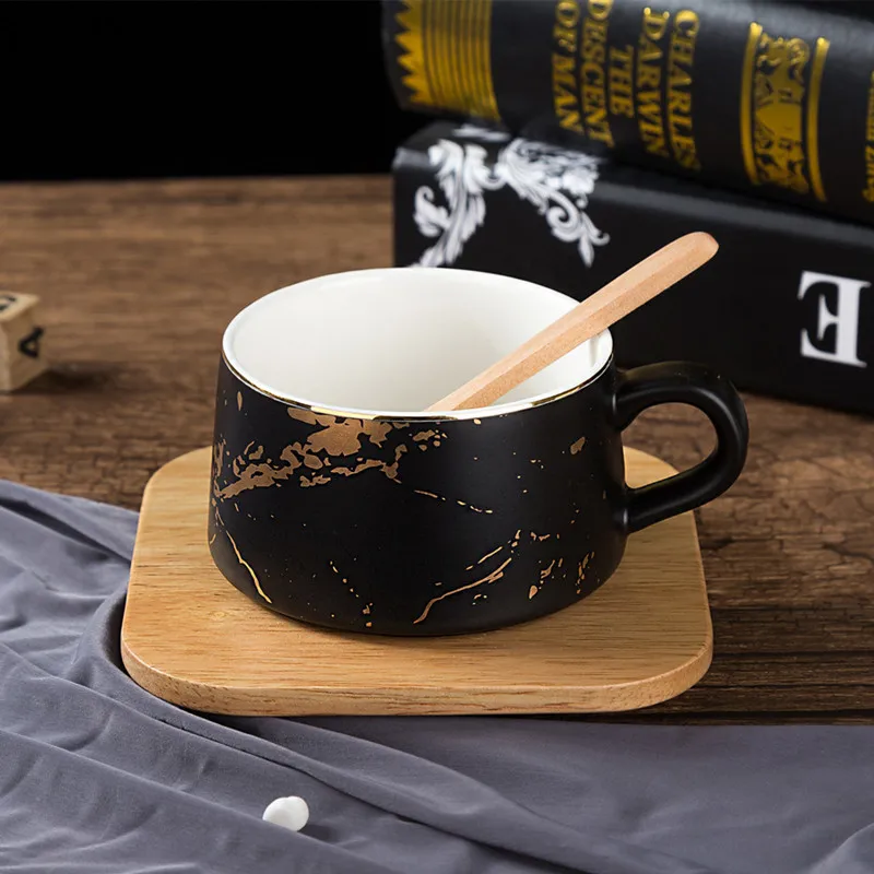 Best Lewo Ceramics Fashion mug coffee cup European ceramic cup Household tea set Drinking cup with coaster spoon