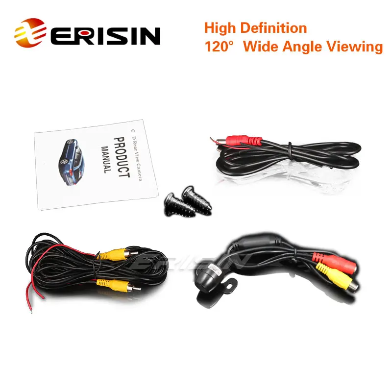 Erisin ES580 18 мм Mini 120 цветная CCD Автомобильная направляющая для камеры заднего