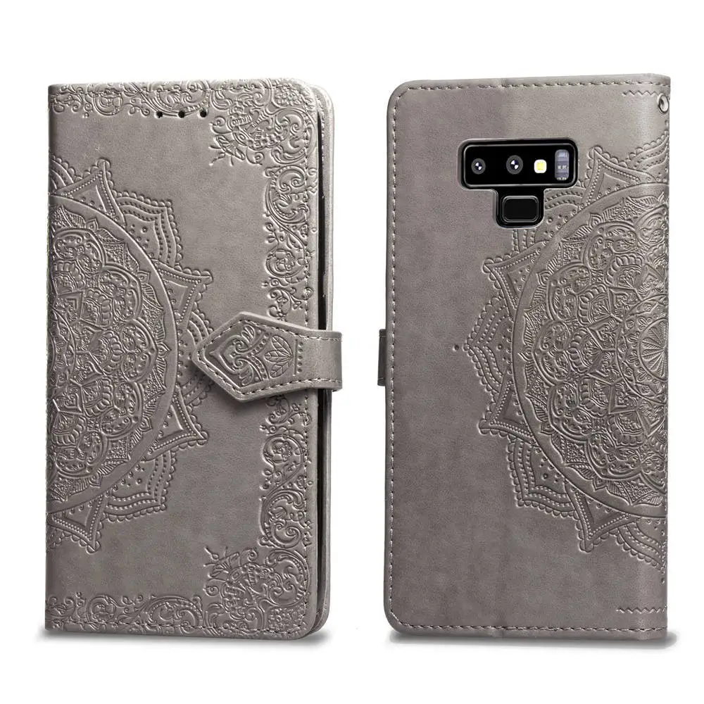 Новый чехол книжка Manada из искусственной кожи с тиснением и подставкой для Meizu Note 6