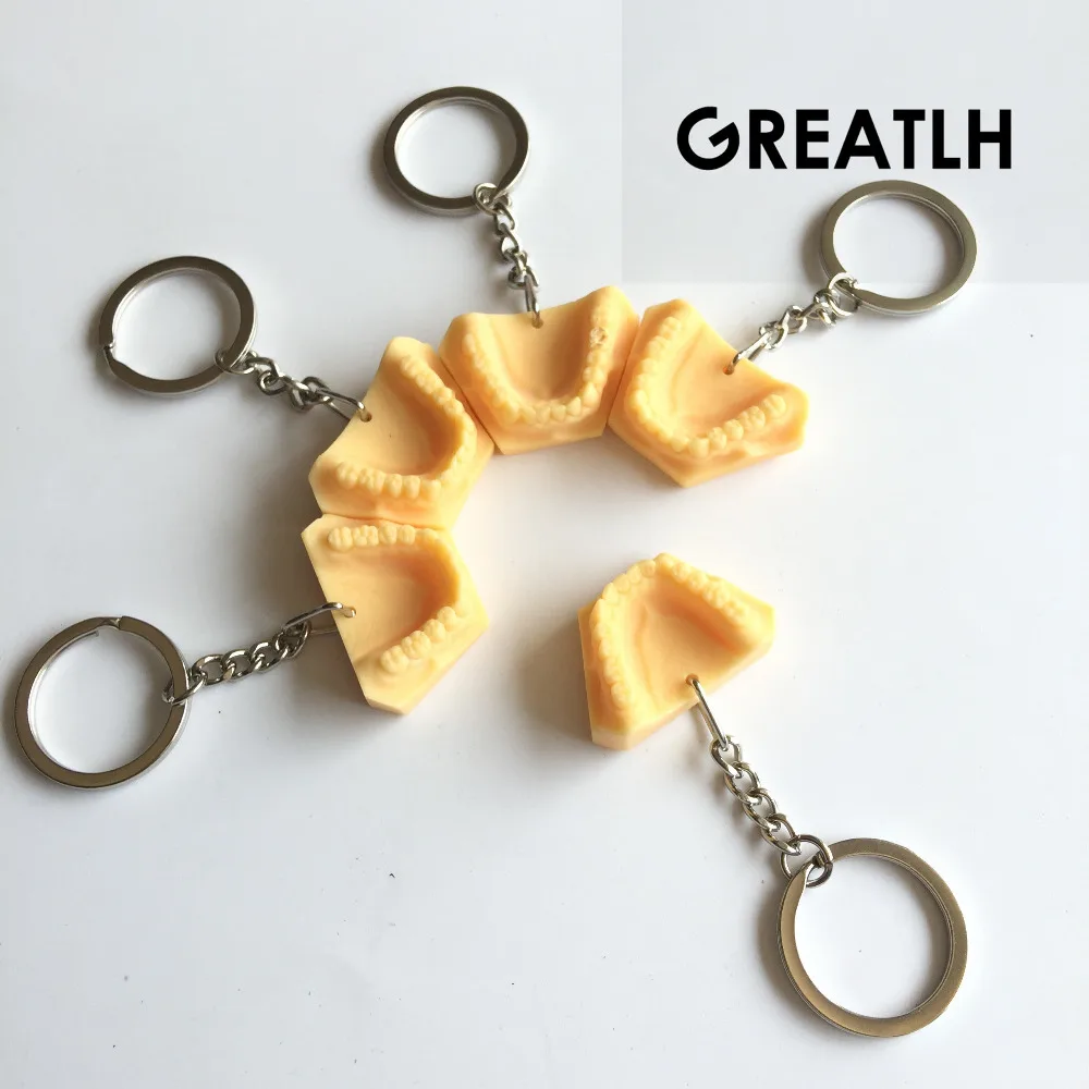 5PCS Dental Mandibul Teeth Model Keychain Dentist Gift Mobile Chain