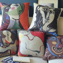 Пикассо Характер Эскиз Домашний Декор Подушка белье хлопок Подушки Детские диванные подушки декоративные Пледы Подушки Детские