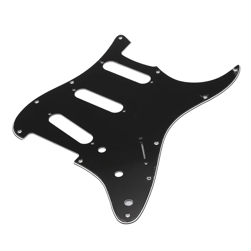 Set Of 3 Ply Black 11 Hole Guitar Pickguard Strat Backplate Pickup Covers Knobs Tips Parts &amp Accessories-No Holes | Спорт и