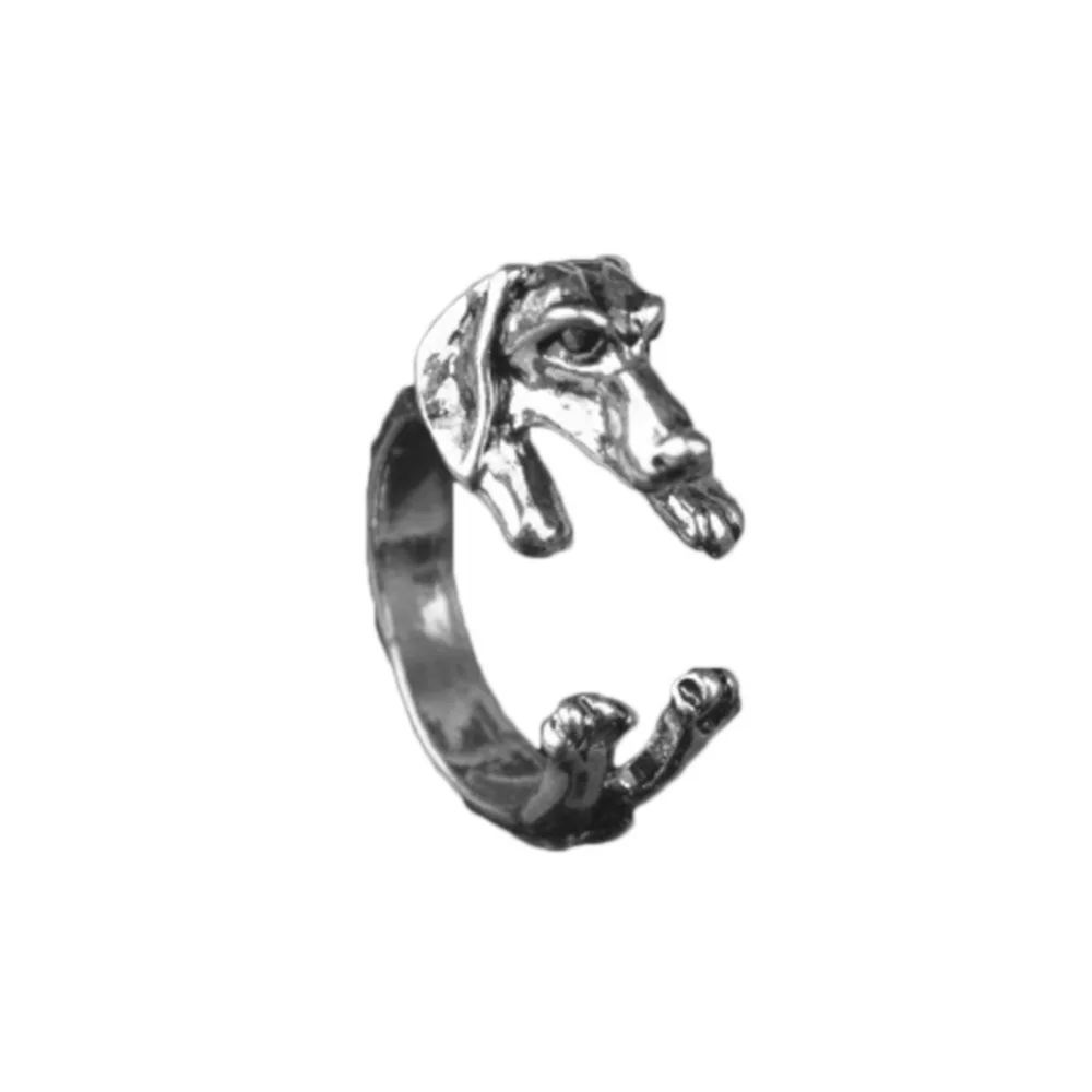 

Retro Rings Adjustable Alternate Male And Female Pug Dog Animal Burst With Big Ears Popular Three Color Optional
