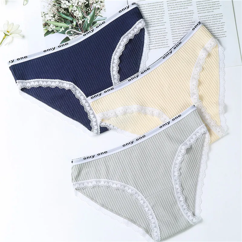 

3PCS Lace Panties Women Underwear Cotton Briefs for Female Floral Panties Lingerie Ladies Comfortable Underwear Girls Pantys 13