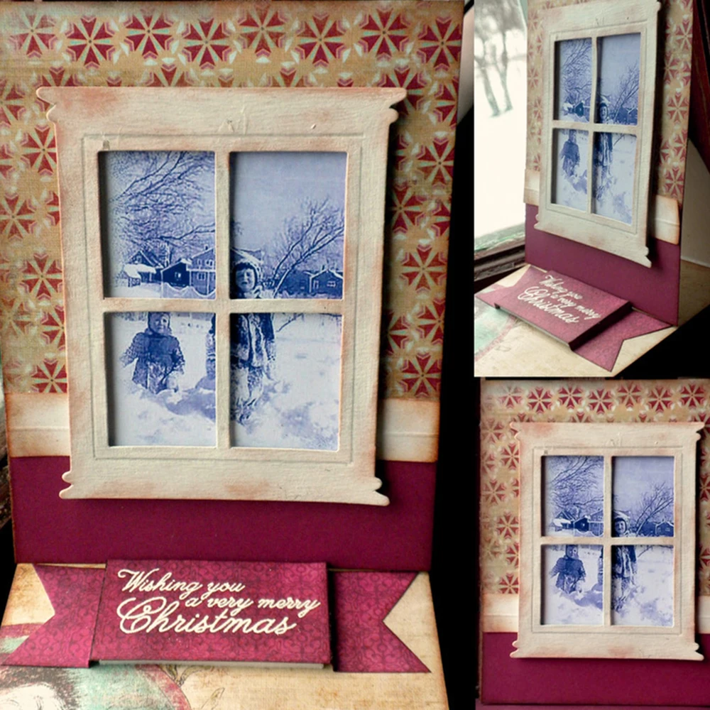 

Christmas Decoration Metal Cutting Window Decor Frame Cut Die Scrapbooking Emossing Stencil Card Die For DIY Album Book Decor