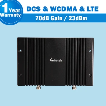 

MGC/AGC Function DCS 1800 +WCDMA 2100 +LTE 2600 3G/4G Lintratek Tri Band 23dBm High Gain Amplifier Mobile Phone Signal Booster25
