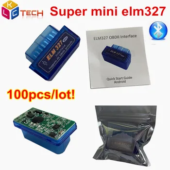 

100pcs Diagnostic tool v2.1 Super MINI ELM327 Bluetooth ELM 327 Version OBD2/OBDII for Android Torque Car Code Scanner