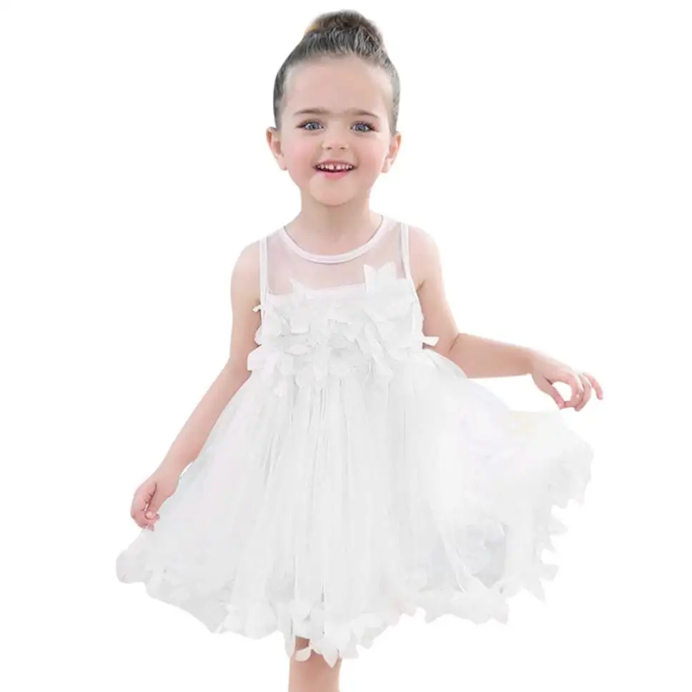New Born Baby Girls Infant Dress Party Applique Lace Princess Dress