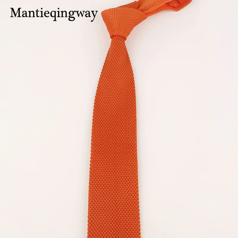 Mantieqingway 7 см Вязаные Галстуки для мужчин вязаный галстук для свадьбы вязание тонкий Gravatas мужчин s полиэстер Corbatas платье с поясом