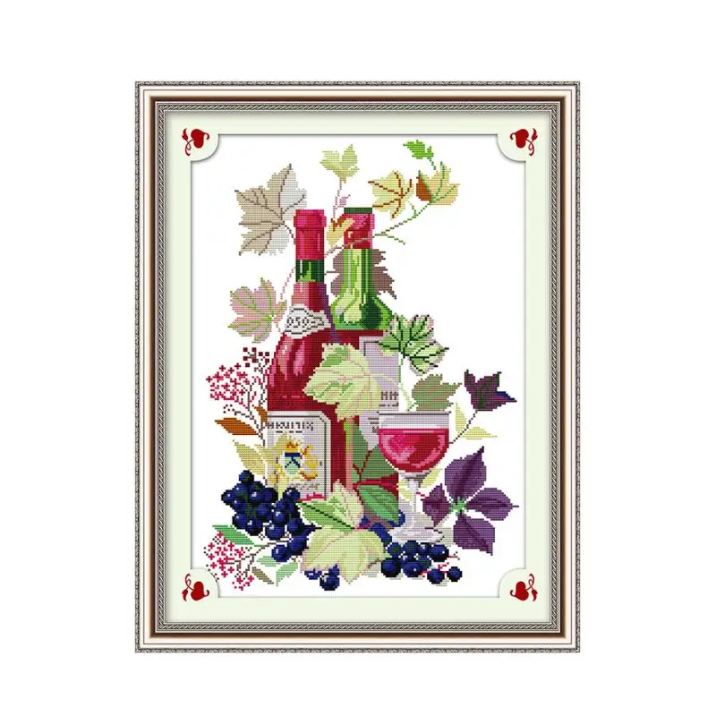 Wine glass life 11CT 14CTdiy вышивка материал посылка крестиком набор красное вино украшение