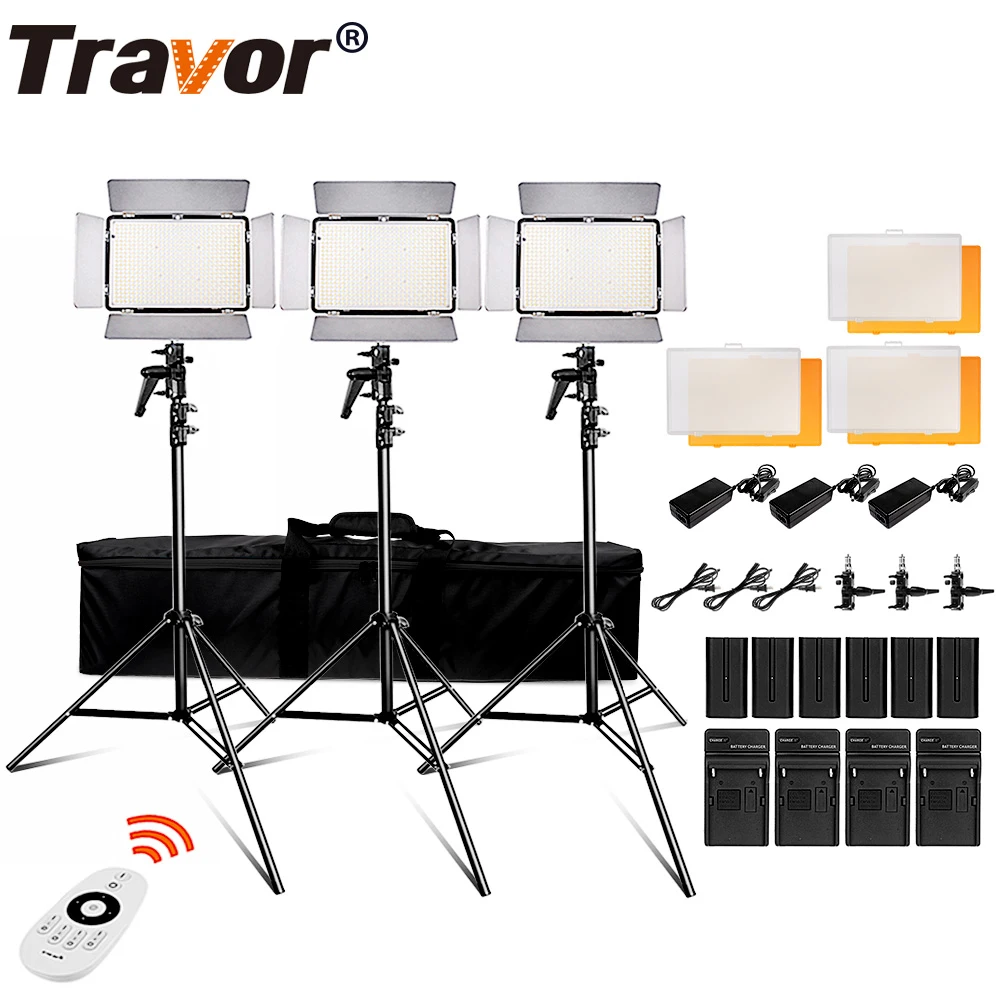  Travor 600pcs daylight led video light Studio light 3200K 5500k 75W photography lighting with 2.4G  - 32952521776