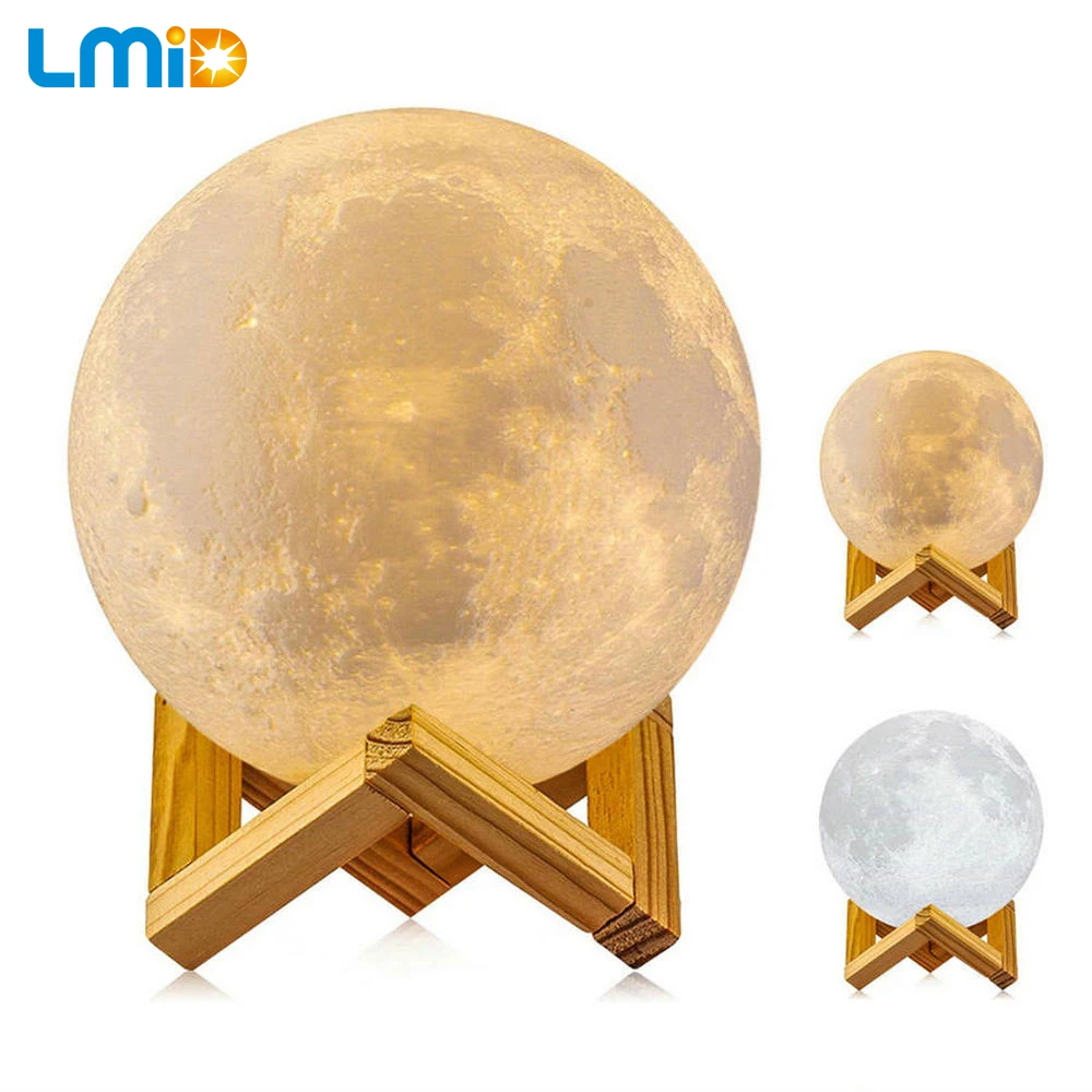LMID قابلة للشحن ليلة ضوء اللون تغيير 3D طباعة مسة خفيفة التبديل 3D مصباح قمري نوم خزانة مصباح قمري الإبداعية الهدايا