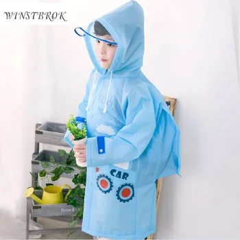 

Boys Girls Raincoat With School Bags Waterproof Rain Coat Transparent Raincoats Children Rain Coat Kids Rainwear Impermeable