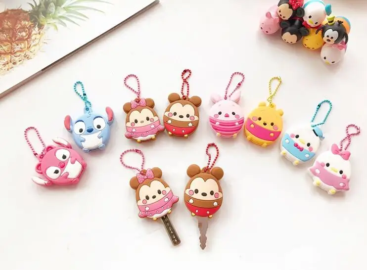 

IVYYE Mickey Minnie Stitch Anime Keychain PVC pendant ornament decoration unisex bag chain ring key cover key chains Unisex Gift
