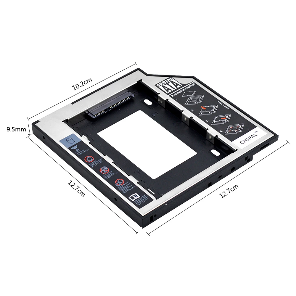 CHIPAL Универсальный 2nd HDD Caddy 9,5 мм SATA 3,0 2," SSD чехол Корпус для жесткого диска+ Светодиодный индикатор для ноутбука CD корпус для ноутбука DVD ROM optibay