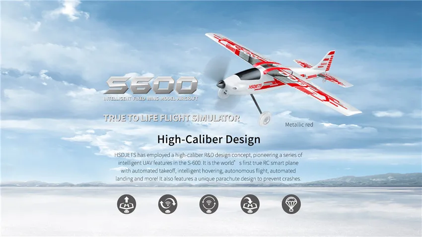 UAV HSDJETS S600 Intelligent RC Smart airplane with parachute and APP control auto navigation and auto landing UAV HSDJETS S600 Intelligent RC Smart airplane with parachute and APP control auto navigation and auto landing