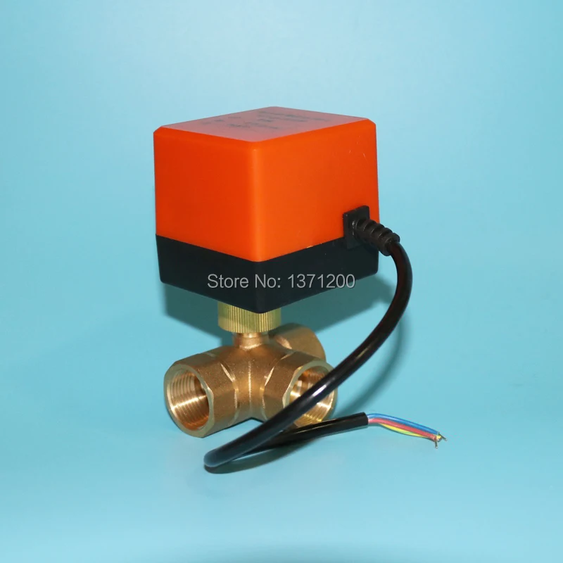 Электрический привод valveDN32(G1.2 &quot) AC220V T port латунный моторизованный шаровой клапан