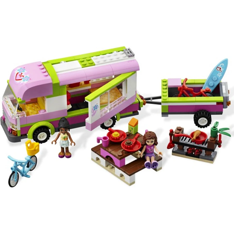 3184 314 шт. друзья Серии Приключения Camper Трейлер Модель Building Block Набор Кирпичи