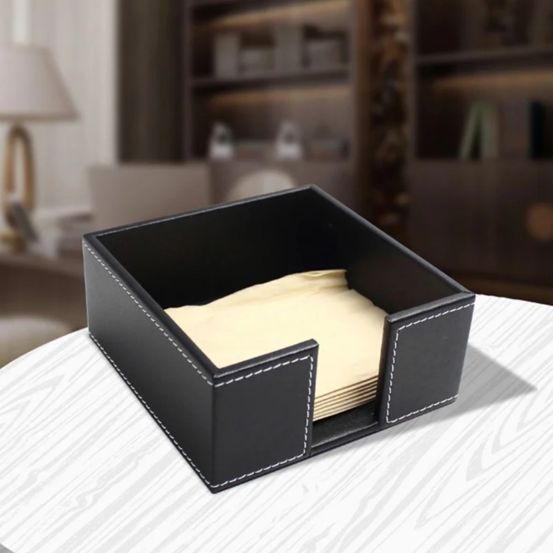 

PU Square Waterproof Tissue Box Toilet Paper Holder Restaurant Hotel Sheet Paper Rack Leather Tissue Box Home Decor