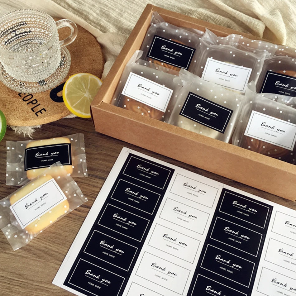 

THANK YOU Label 80pcs/lot 5*2.7CM Vintage Stickers Kraft Label Sticker DIY Hand Made For Gift Cake Baking Sealing Hang tag