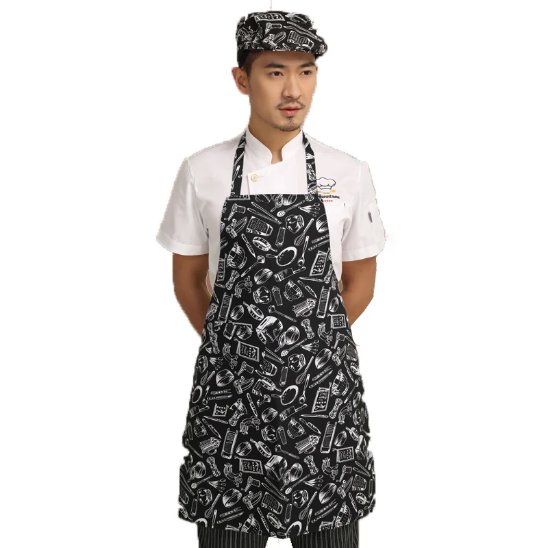 Fashion Kitchen Cooking Chef Apron Cotton Home Restaurant Work Apron For Adult Woman And Man
