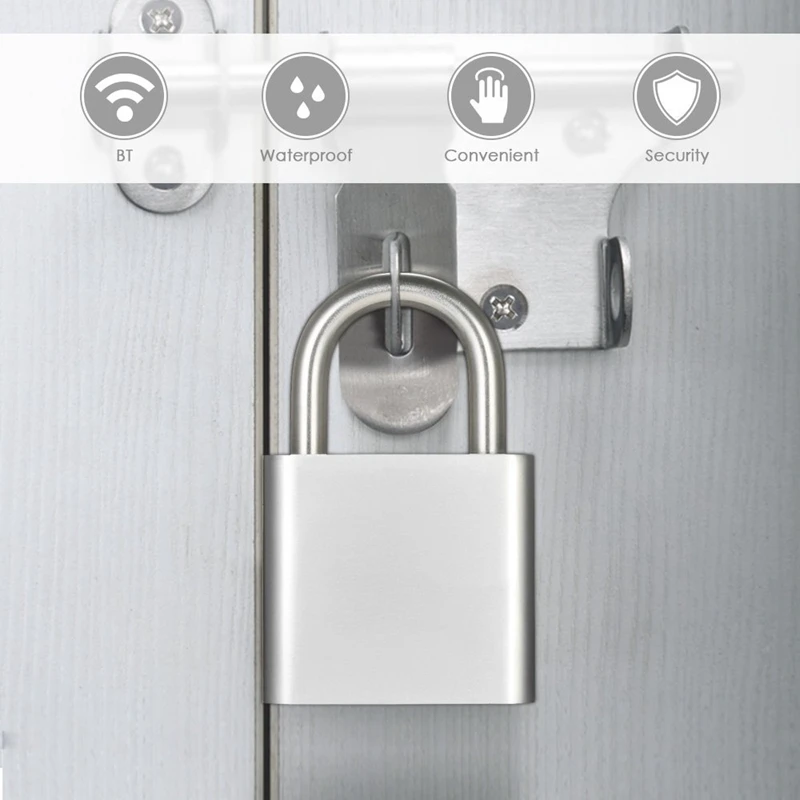 Wireless Padlock Bluetooth Smart Lock Keyless Remote Control Locker Metal Design Wireless App Control Padlock for AndroidiOS 3