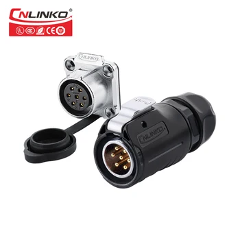 

Waterproof 220V 7 Pin Electrical Cable Plug Panel Socket IP67 Panel Connector LED Crimp Tool Screw Terminal Wire 7pin Adapter